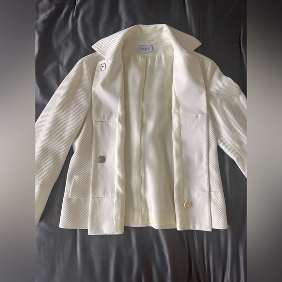 AKRiS PUNTO Ivory Textured Blazer Jacket // Size 6 - Picture 3 of 8